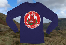 Load image into Gallery viewer, Crys-T llawes hir - Cymru am Byth - Glas Tywyll
